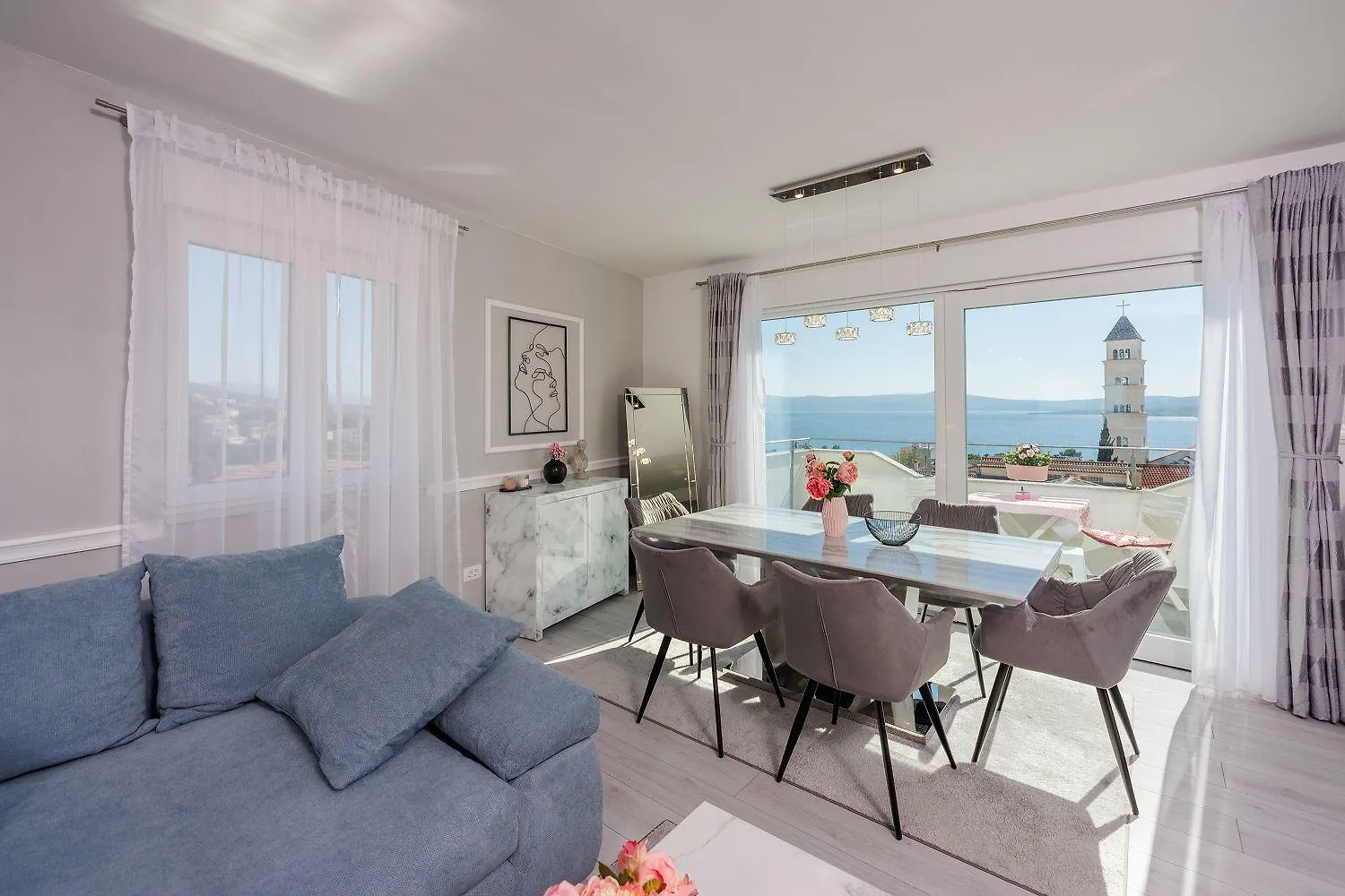Exquisites Apartment Nur 350 Meter Zum Strand Mit Herrlichem Meerblick, Privatparkplatz, Wifi Crikvenica